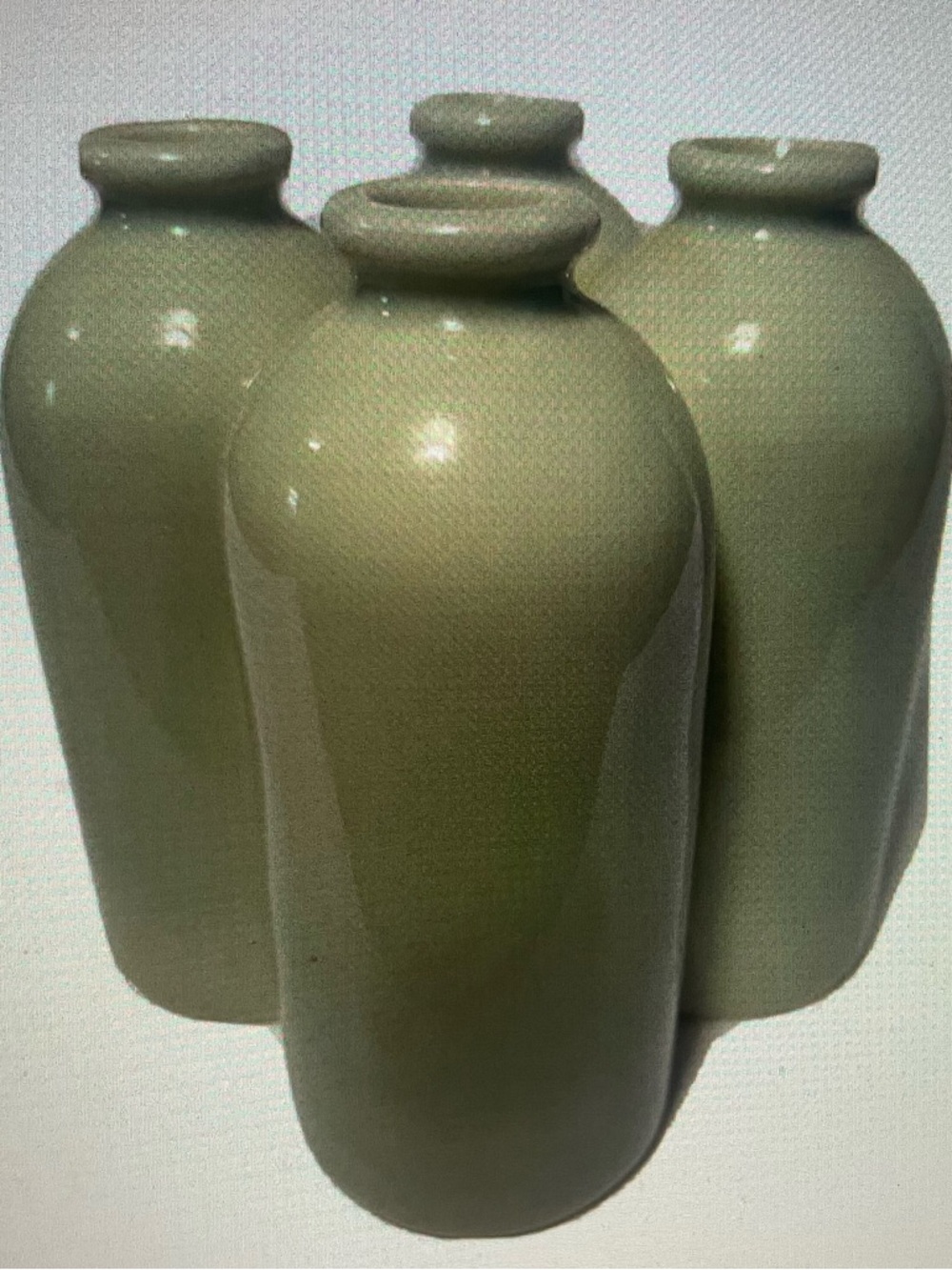 Neutral Green Ceramic Decorative Bottle Vase - Decor